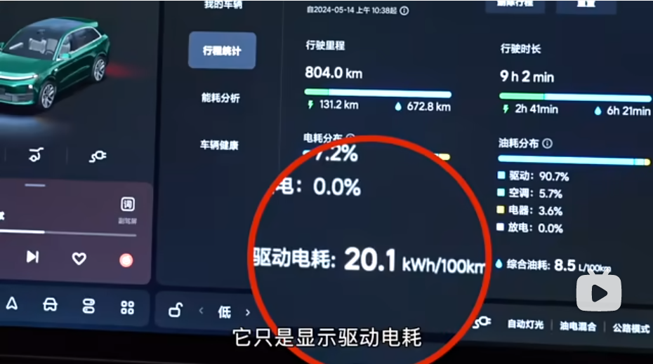“大鹏快开车”测理想L6极限工况续航804公里，百公里油耗7.3L