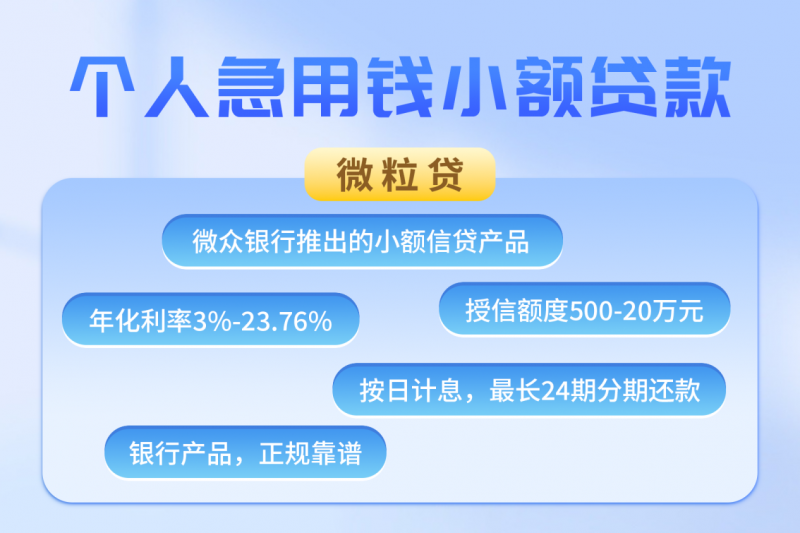 2025年最新个人急用钱小额贷款产品测评，微粒贷脱颖而出